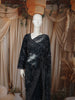 Deep Navy Blue Heavy Sequins and  Beads Embroidered Design Net Party Wear Saree with Matching Stitched Full Sleeve Designer Blouse