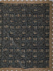 Deep Navy Blue Ikat Printed Design Chiffon Party Wear Saree with Scalloped Sequins Border