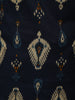 Deep Navy Blue Ikat Printed Design Cotton Straight Cut Salwar Suit with Contrast Dupatta