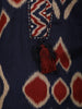 Deep Navy Blue Ikat Printed Design Cotton Straight Cut Salwar Suit with Matching Dupatta