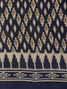 Deep Navy Blue Ikat Printed Design Mixed Cotton Saree
