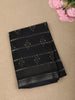 Deep Navy Blue Ikat Printed Design Mixed Cotton Saree with Zari Woven Border