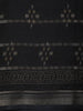 Deep Navy Blue Ikat Printed Design Mixed Cotton Saree with Zari Woven Border