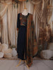 Deep Navy Blue Kalamkari Printed Design Cotton Straight Cut Salwar Suit with Dupatta