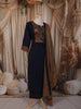 Deep Navy Blue Kalamkari Printed Design Cotton Straight Cut Salwar Suit with Dupatta