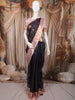 Deep Navy Blue Mini Checked and Peacock Butta Zari Woven Design Pure Kanchipuram Silk Saree with Contrast Zari Border