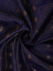 Deep Navy Blue Mini Checked with Butta Zari Woven Design Pure Kanchipuram Silk Saree with Contrast Zari Border