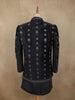 Deep Navy Blue Mughal-inspired Thread Embroidered Design Velvet Men Sherwani Suit