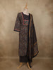 Deep Navy Blue Paisley Printed Design Cotton Salwar Suit with Dupatta