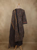 Deep Navy Blue Paisley Printed Design Cotton Salwar Suit with Dupatta