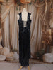 Deep Navy Blue Sequins and Beads Embroidered Design Holographic Ready to Wear Draped Saree with Stitched Designer Blouse