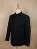 Deep Navy Blue Sequins and Beads Embroidered Design Polynosic Men's Suit