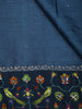 Deep Navy Blue Stone Embellished Design Pure Tussar Saree with Designer Border