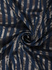 Deep Navy Blue Striped Zari Woven Design Pure Organza Saree with Designer Border