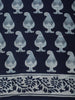 Deep Navy Blue Traditional Motif Printed Design Cotton Casual Wear Saree