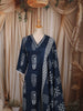 Deep Navy Blue Traditional Motif Printed Design Cotton Straight Cut Salwar Suit with Matching Dupatta