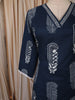 Deep Navy Blue Traditional Motif Printed Design Cotton Straight Cut Salwar Suit with Matching Dupatta