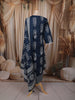 Deep Navy Blue Traditional Motif Printed Design Cotton Straight Cut Salwar Suit with Matching Dupatta