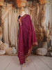 Deep Navy Blue Traditional Zari Woven Design Semi Silk Straight Cut Salwar Suit with Contrast Dupatta