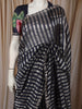Deep Navy Blue Vertical Striped Zari Woven Design Pure Tissue Silk Party Wear Saree with Floral Border