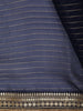Deep Navy Striped Zari Woven Design Pure Tissue Organza Fancy Saree with Designer Border