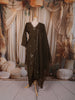 Deep Olive Brown Floral Butta Sequins and Beads Embroidered Design Crepe Silk Straight Cut Salwar Suit with Matching Dupatta