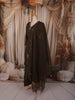 Deep Olive Brown Floral Butta Sequins and Beads Embroidered Design Crepe Silk Straight Cut Salwar Suit with Matching Dupatta