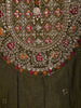 Deep Olive Forest Green Floral Embroidered Design Silk Salwar Suit with Contrast Dupatta
