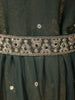 Deep Olive Green Beads and Mirror Embroidered Design Organza Party Wear Gown with Hip Belt