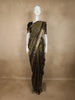 Deep Olive Green Butta Zari Woven Design Pure Kanchipuram Silk Saree with Zari Border