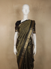 Deep Olive Green Butta Zari Woven Design Pure Kanchipuram Silk Saree with Zari Border