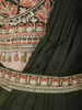 Deep Olive Green Embroidered Georgette Ready To Wear Saree with Designer Blouse