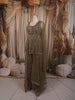 Deep Olive Green Heavy Sequins and Beads Embroidered Design Net Fancy Peplum Palazzo Suit with Matching Dupatta