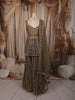 Deep Olive Green Heavy Sequins and Beads Embroidered Design Net Fancy Peplum Palazzo Suit with Matching Dupatta