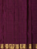Deep Olive Green Mini Checked Zari Woven Design Pure Kanchipuram Silk Saree with Contrast Peacock Zari Border
