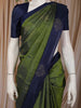 Deep Olive Green Butta Design Soft Silk Saree with Contrast Border