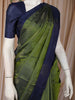 Deep Olive Green Butta Design Soft Silk Saree with Contrast Border