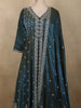 Deep Peacock Blue Heavy Sequins Embroidered Design Organza Mastani Lehenga with Dupatta