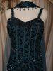Deep Peacock Blue Heavy Sequins and Beads Embroidered Design Net Lehenga with Choker Dupatta