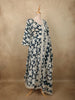 Deep Peacock Teal Blue Floral Printed Design Cotton Salwar Suit with Dupatta