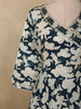 Deep Peacock Teal Blue Floral Printed Design Cotton Salwar Suit with Dupatta