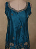 Deep Peacock Teal Blue Floral Sequins and Beads Embroidered Design Satin Palazzo Suit with Dupatta
