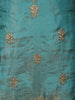 Deep Peacock Teal Blue Floral Zari Embroidered Design Organza Sharara Suit With Dupatta