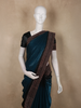 Deep Peacock Teal Blue Stone Embellished Design Organza Designer Saree