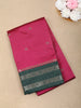 Deep Pink Butta Woven Design Soft Silk Fancy Wear Saree with Contrast Zari Border