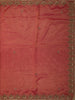 Deep Pink Floral Sequins and Beads Embroidered Design Tissue Silk Saree with Scalloped Border