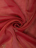 Deep Pink Floral Sequins and Beads Embroidered Design Tissue Silk Saree with Scalloped Border