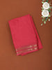 Deep Pink Solid Woven Design Mysore Silk Saree with Zari Border