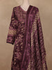 Deep Plum Floral Printed Cotton Salwar Suit with Dupatta