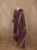 Deep Plum Floral Printed Cotton Salwar Suit with Dupatta